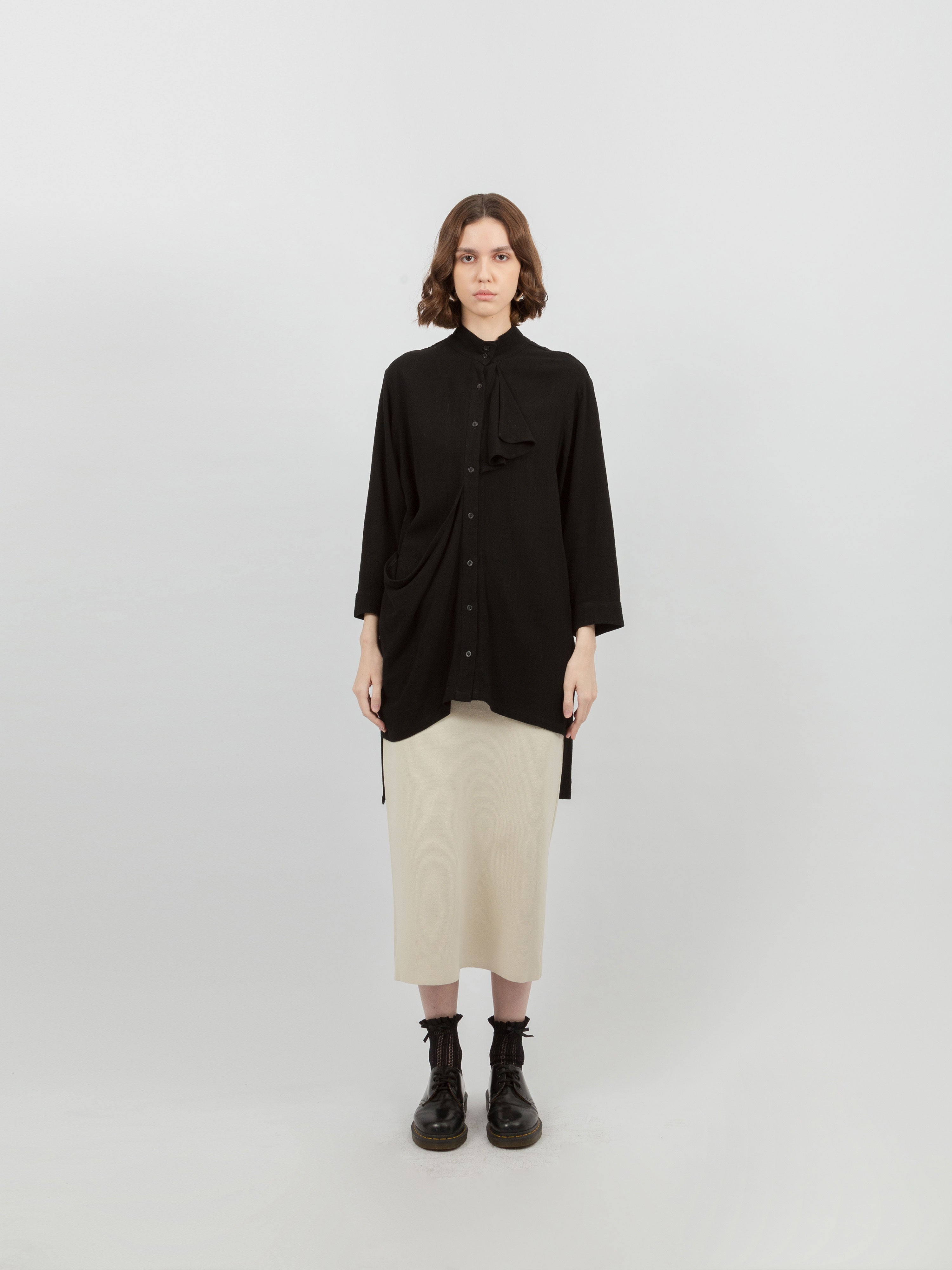 Chelsie Linen Asymmetric Shirt