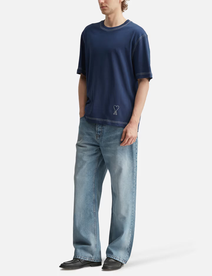 Cotton Topstitching Ami De Coeur T-Shirt