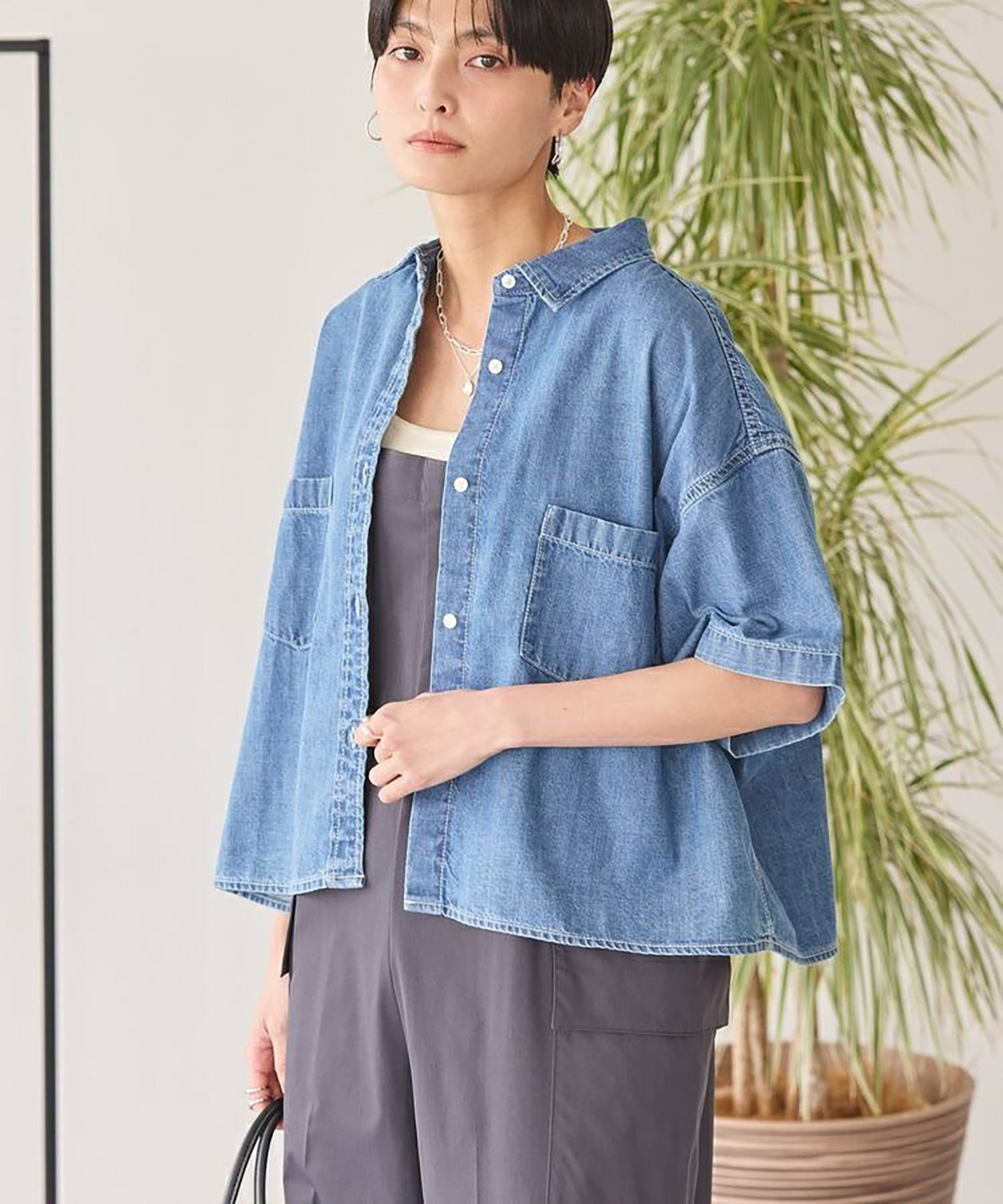 Ogata Denim Cropped Shirt