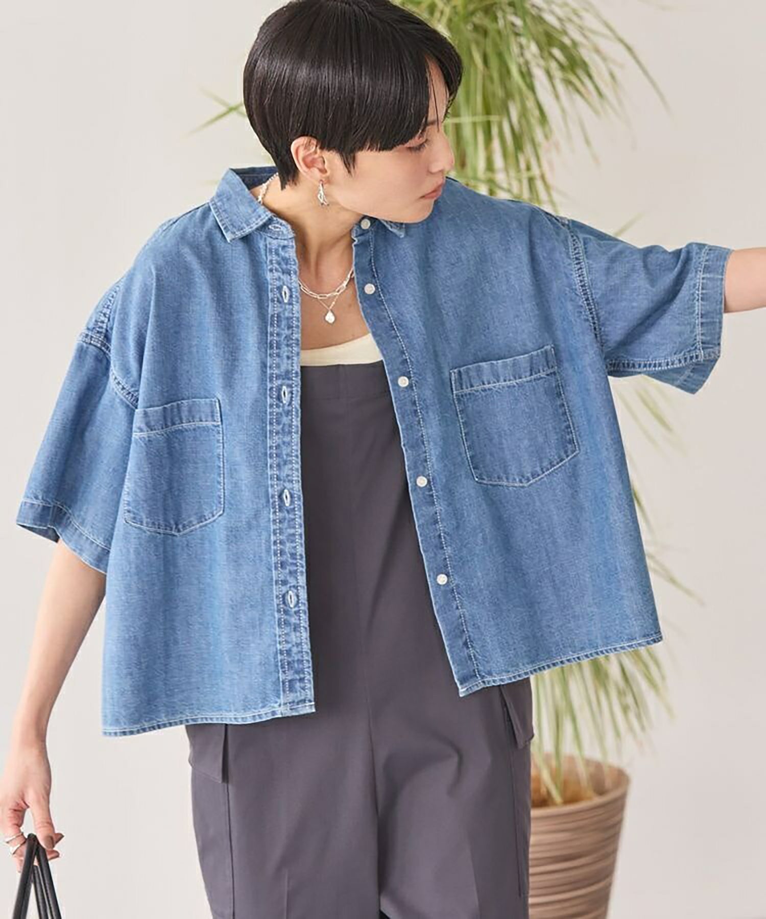 Ogata Denim Cropped Shirt