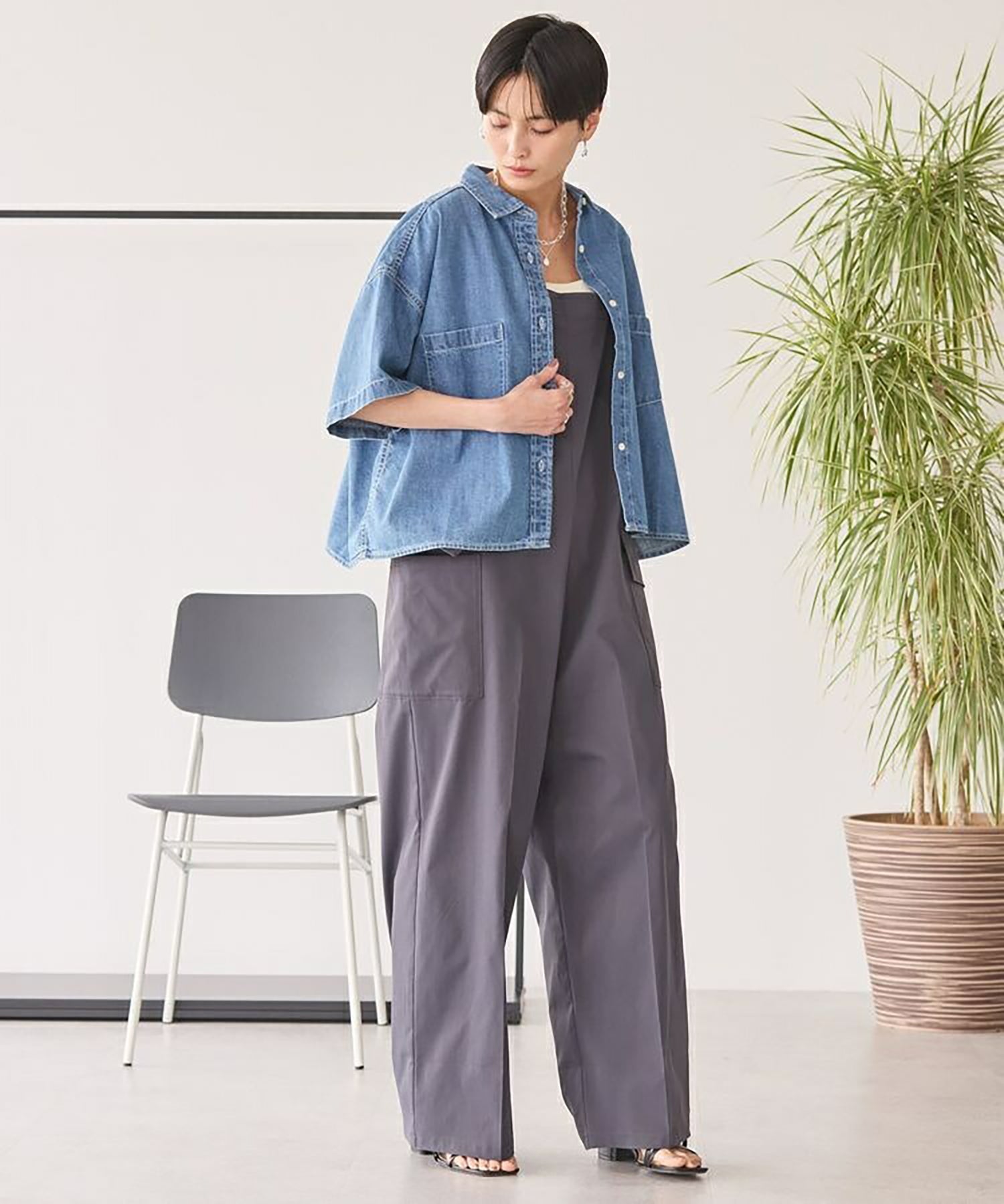 Ogata Denim Cropped Shirt