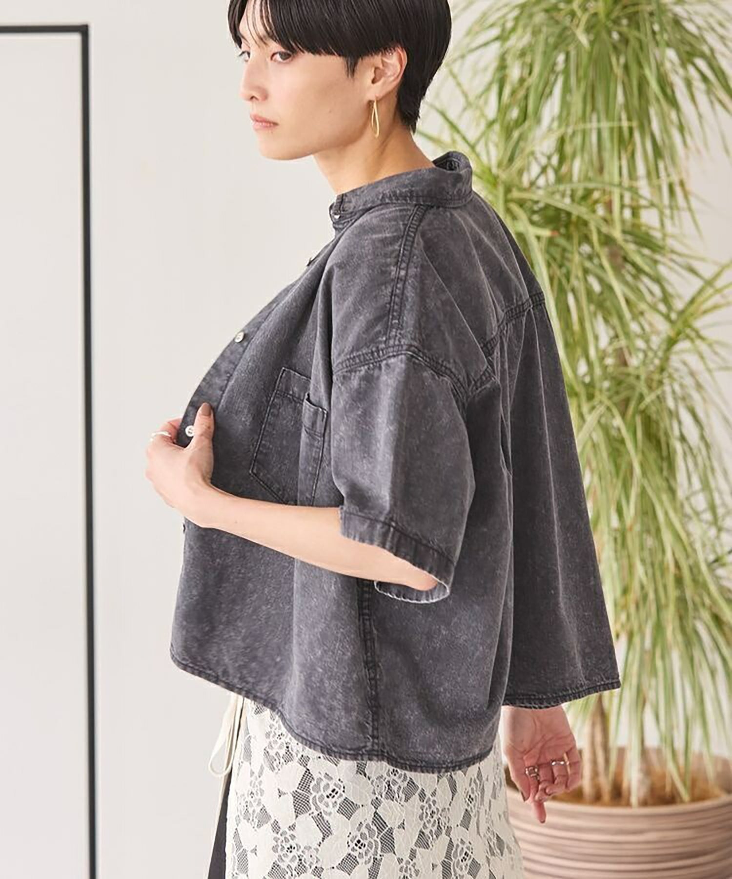 Ogata Denim Cropped Shirt