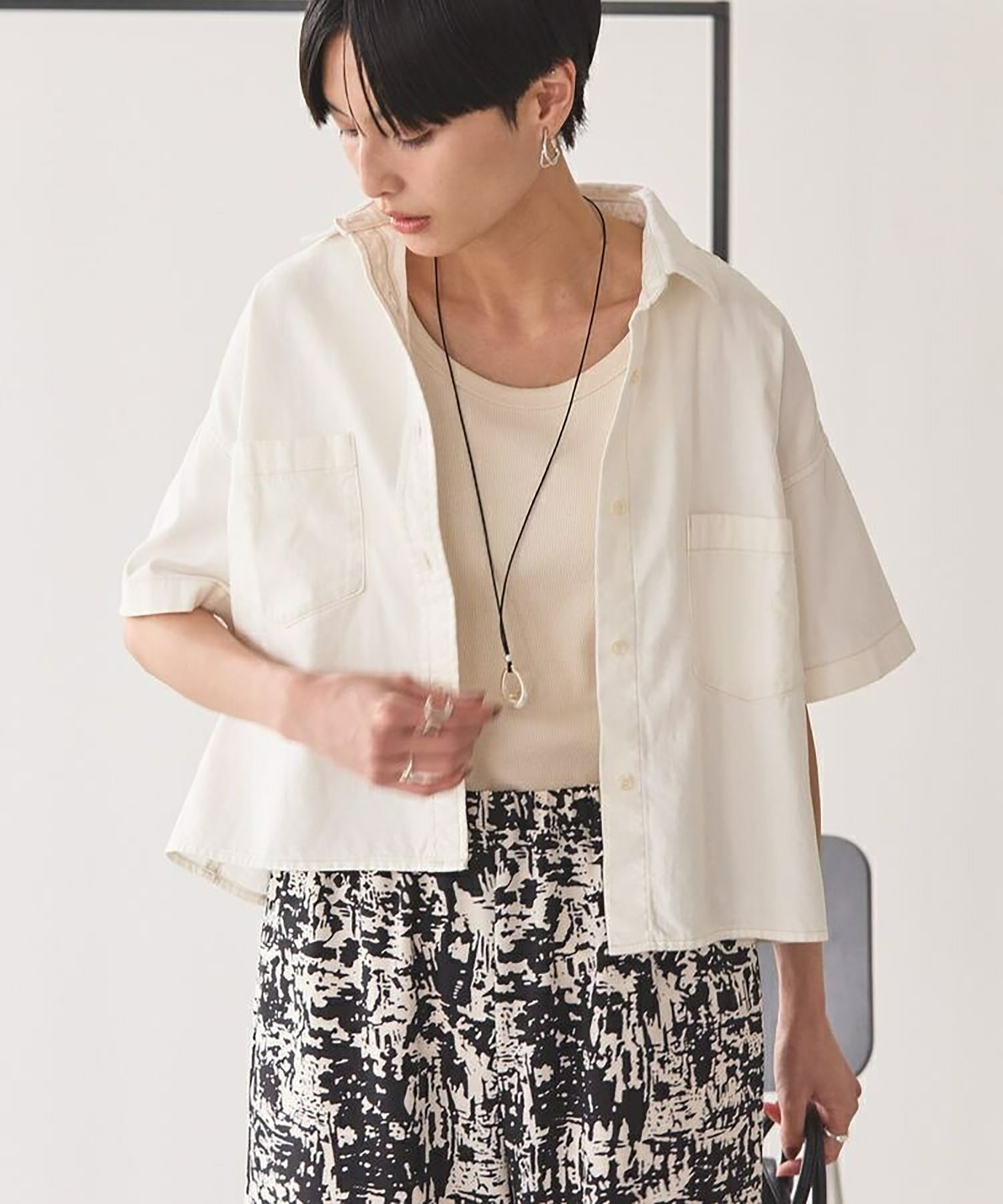 Ogata Denim Cropped Shirt