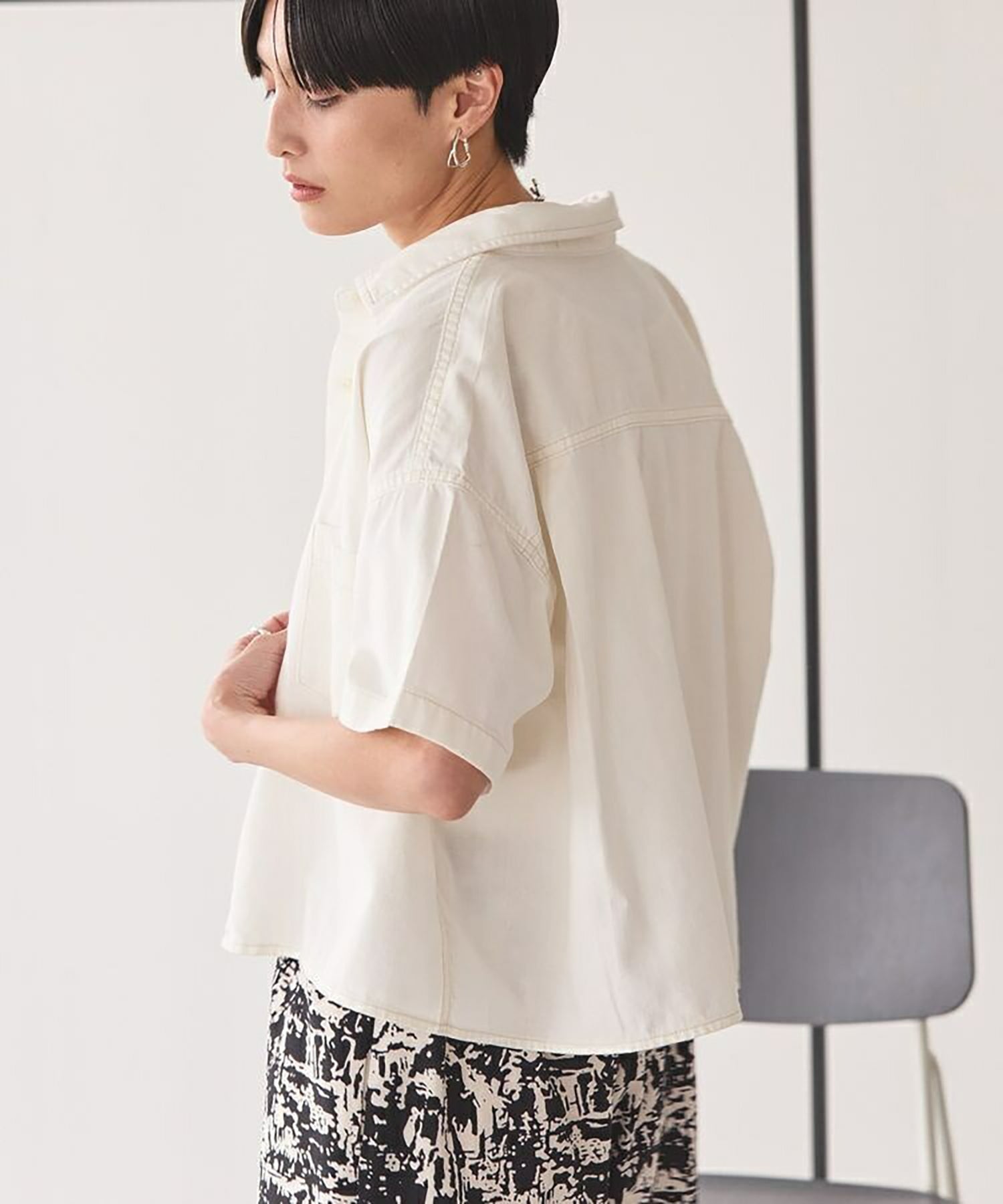 Ogata Denim Cropped Shirt