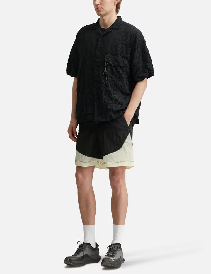 Washer Pleated Open SS Shirt (M)