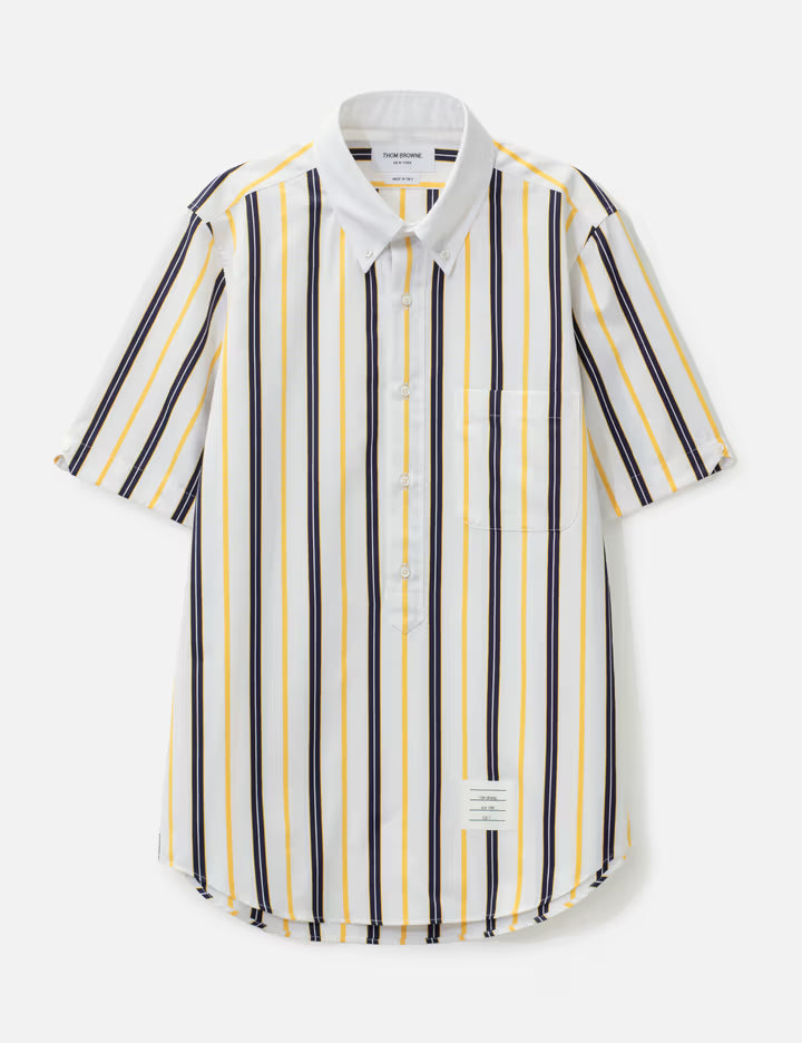 Repp Stripe Poplin Short Sleeve Shirt