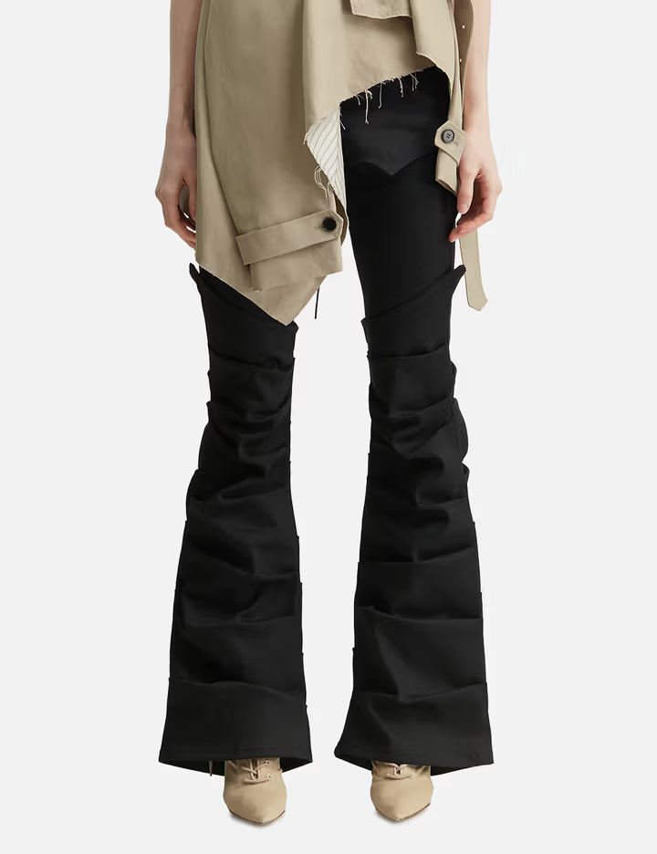 Lace Up Side Tuck Pants