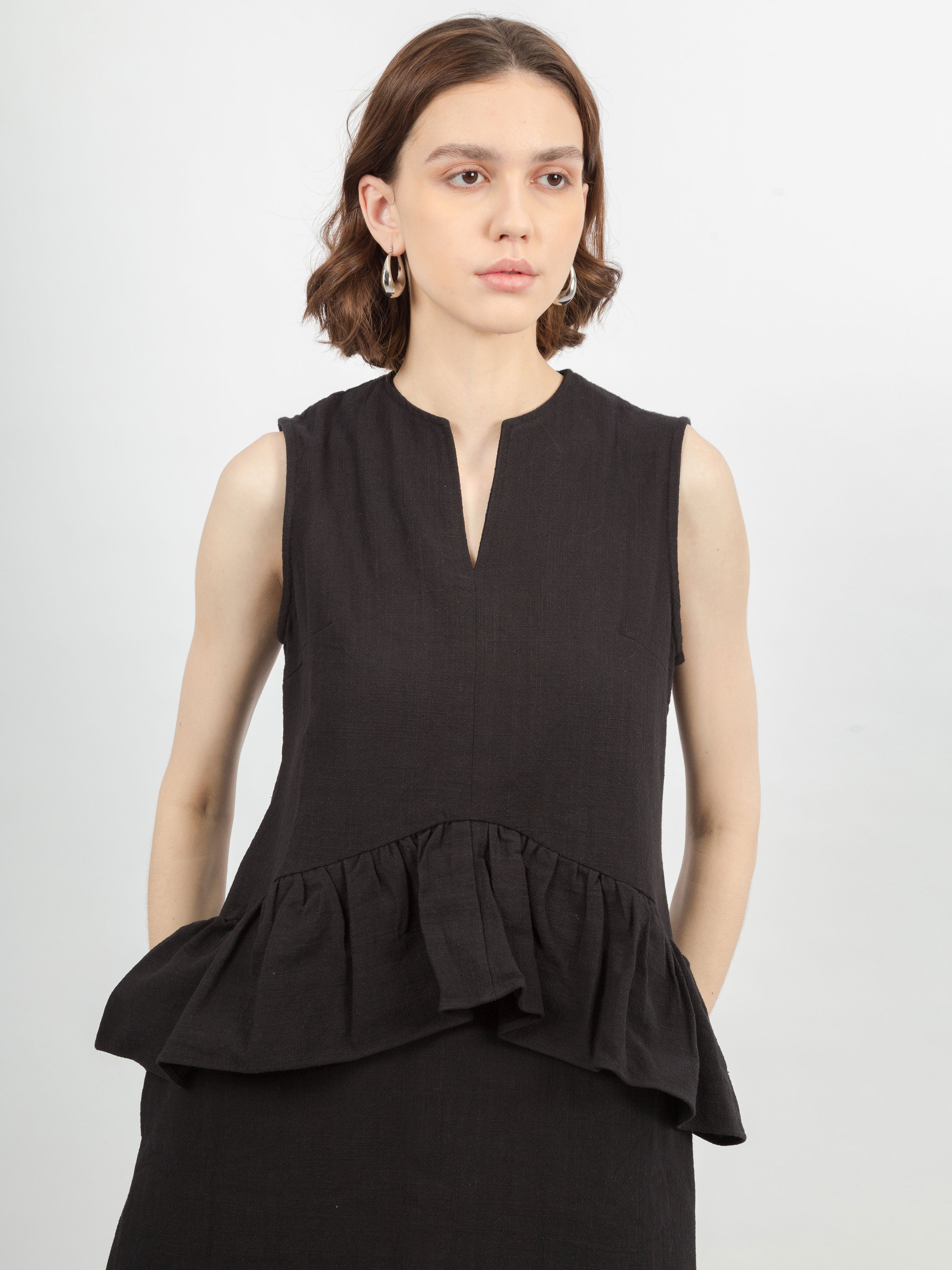 Kate Linen Ruffle Dress