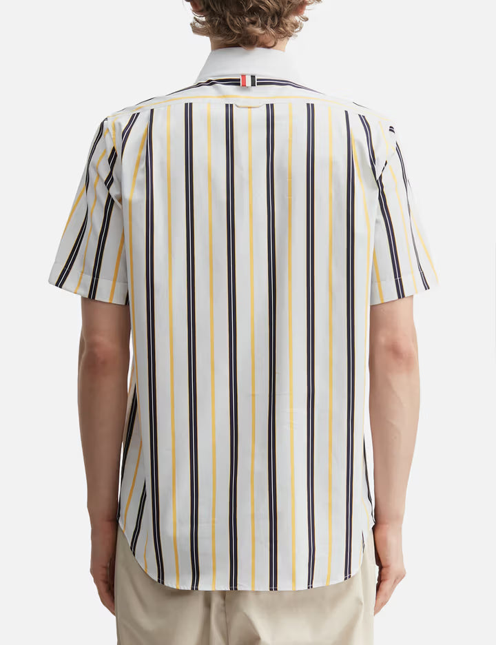 Repp Stripe Poplin Short Sleeve Shirt