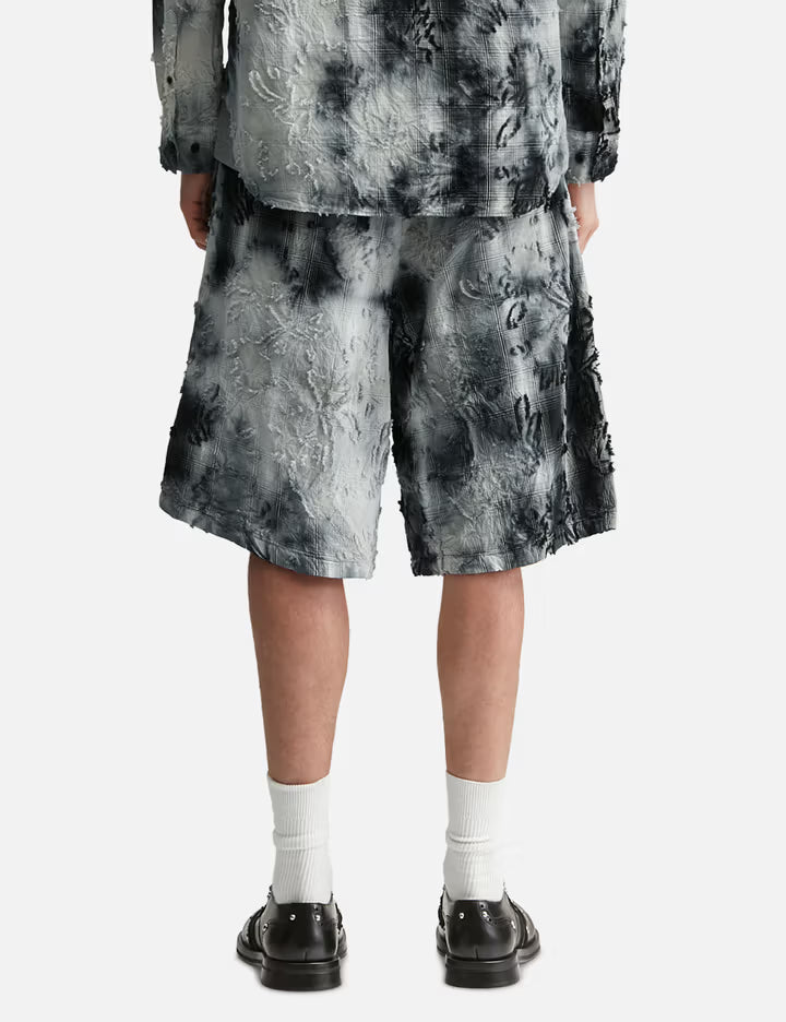 Tie-Dye Check Short Pants