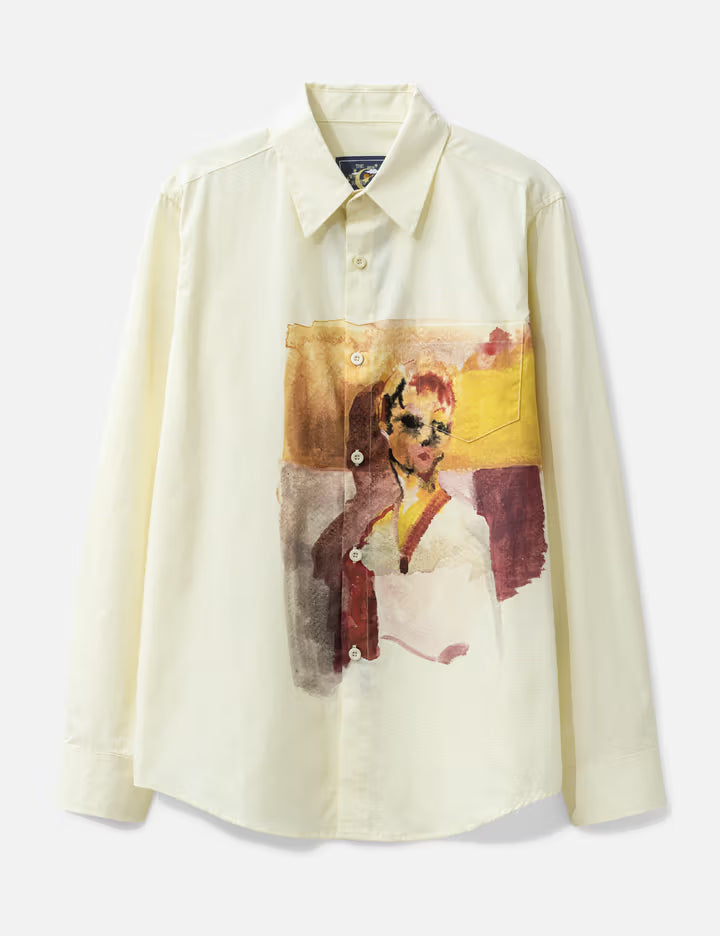Girl Painting Button Up Shirt