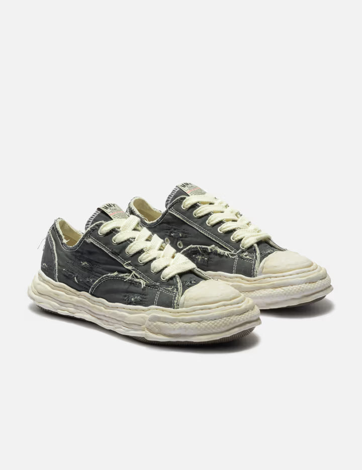"PETERSON23" OG Sole Ripped Overdye Canvas Low-Top Sneaker