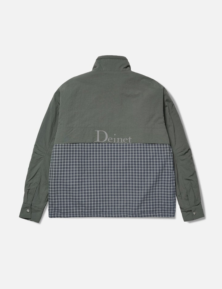 CHECK CONTRAST BOMBER JACKET CHARCOAL