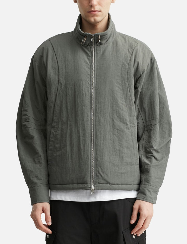 CHECK CONTRAST BOMBER JACKET CHARCOAL