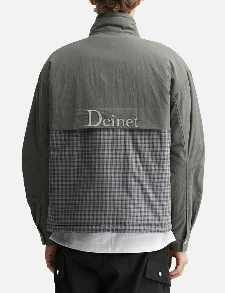 CHECK CONTRAST BOMBER JACKET CHARCOAL