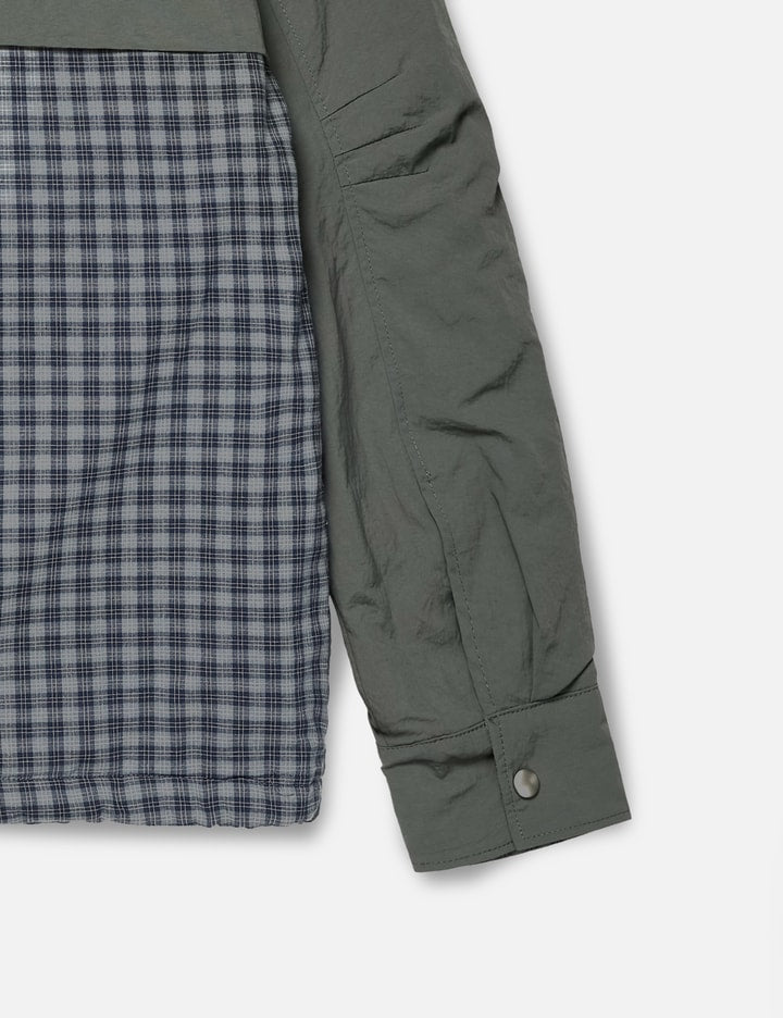 CHECK CONTRAST BOMBER JACKET CHARCOAL
