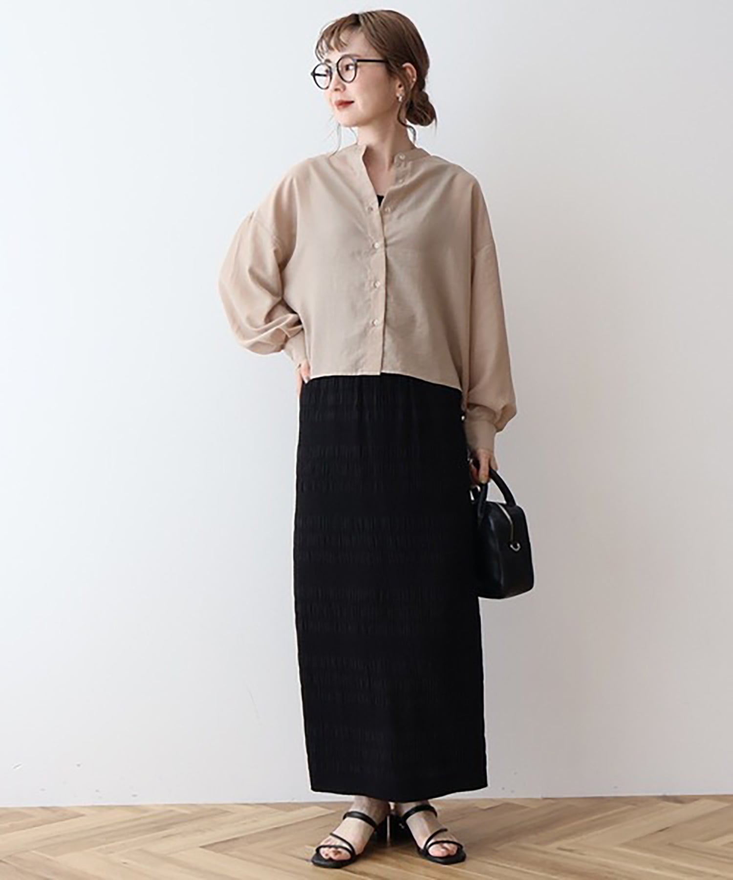 Kuwazu Shirred Straight Skirt