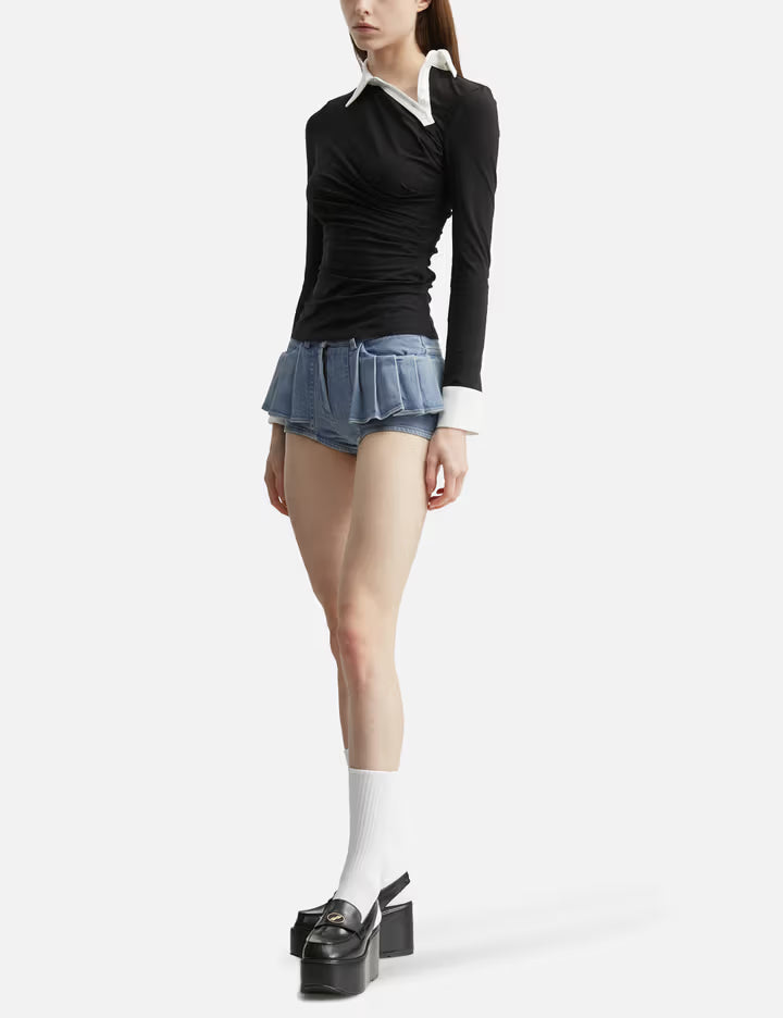 Twisted Collar Draped Jersey