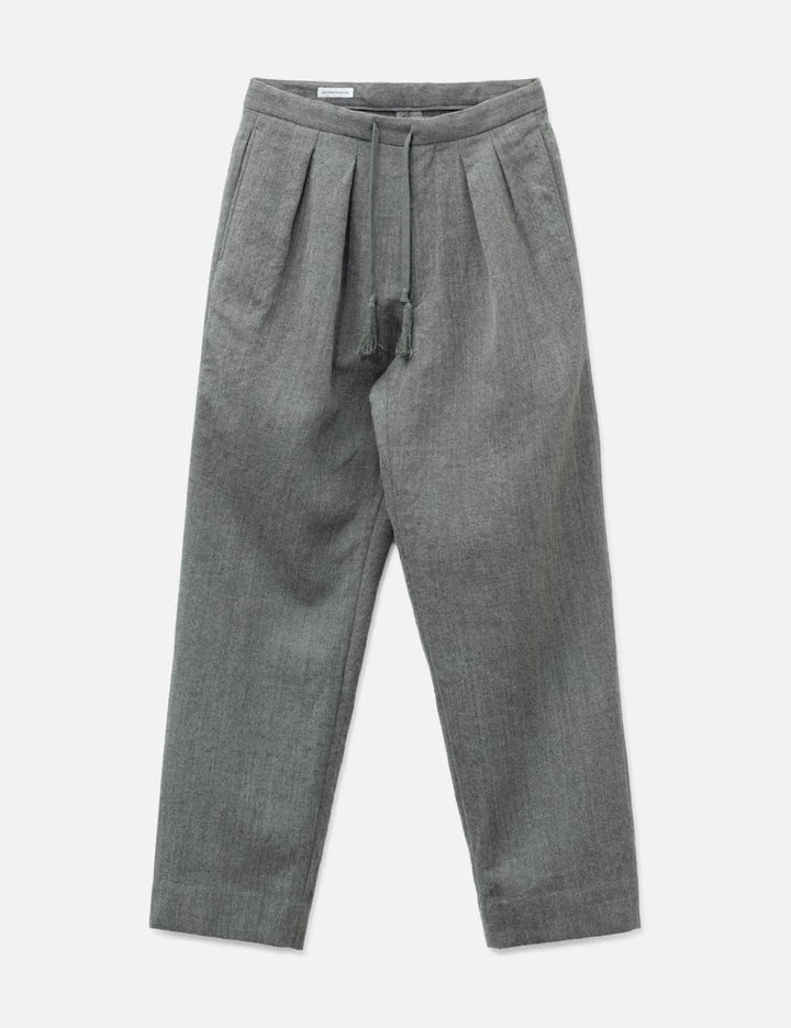 Wool Herringbone Easy Trousers