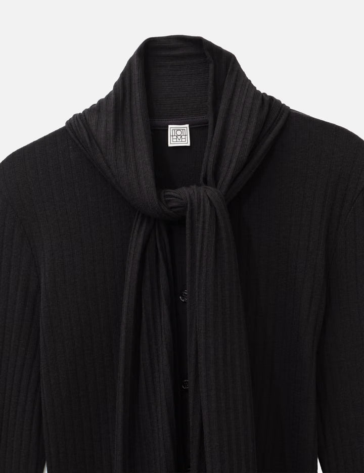 Ribbed Bow Blouse