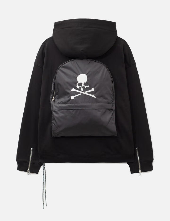 Nylon Pockets Zip-Up Hoodie