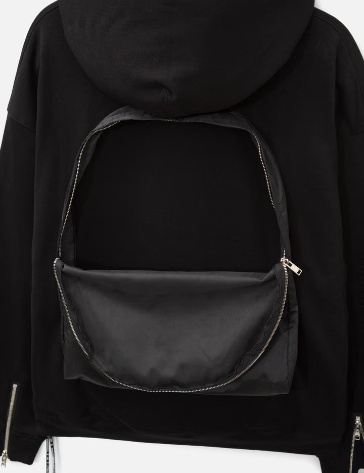 Nylon Pockets Zip-Up Hoodie
