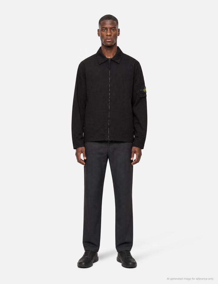 Canvas Weave Arm Pocket Zip-Up Shirt