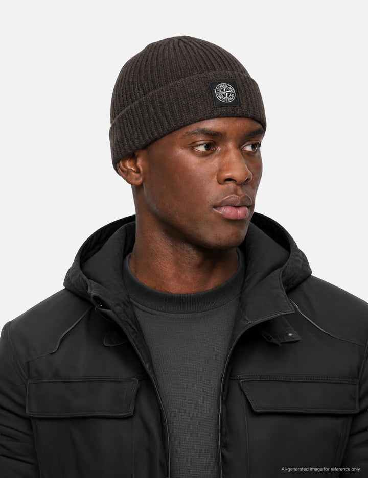Light RWS Geelong Wool Ribbed Knit Beanie