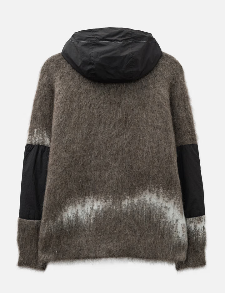 Jacquard Shaggy Knit F/Z Hoodie
