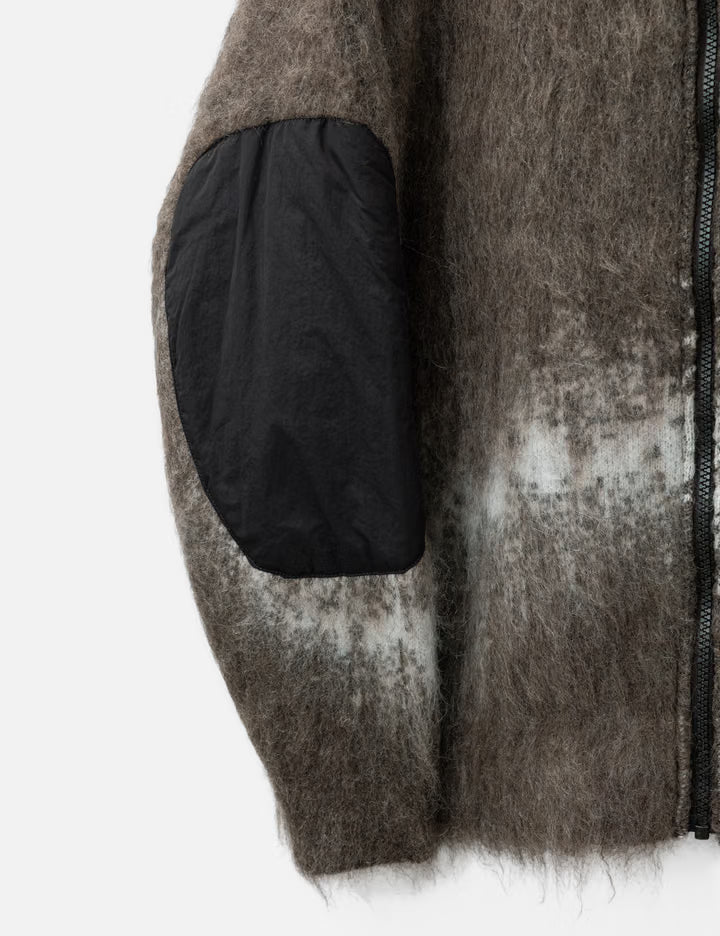 Jacquard Shaggy Knit F/Z Hoodie