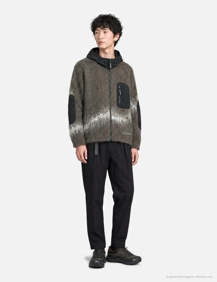 Jacquard Shaggy Knit F/Z Hoodie