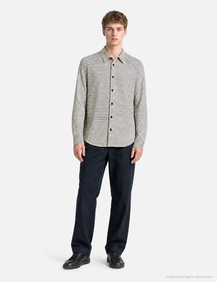 Adam Cotton Shirt In Gray Stripe