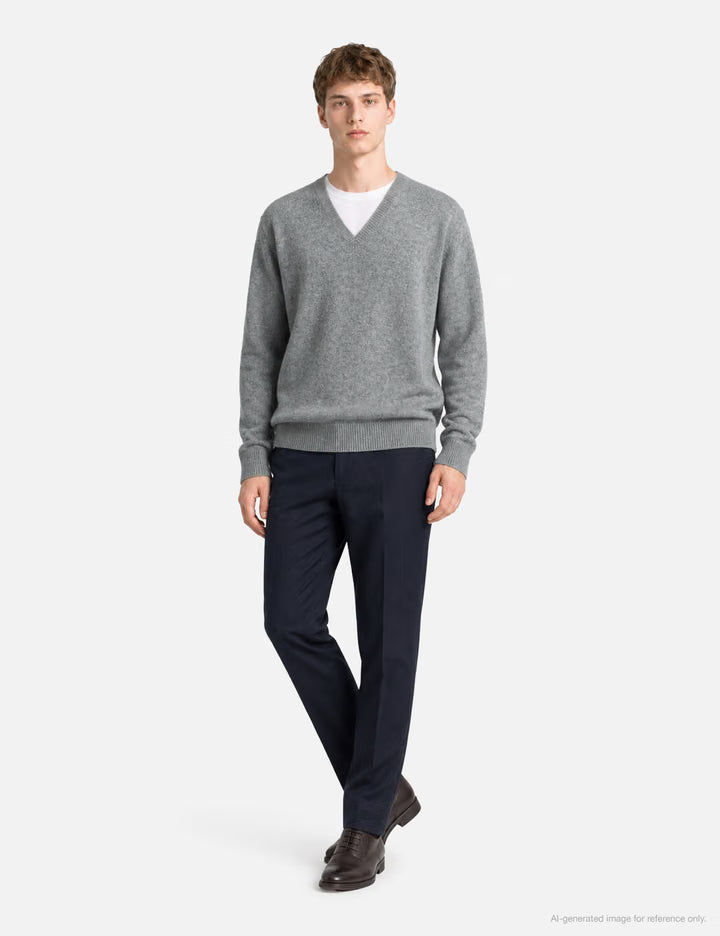 15 Deep V-Neck Knit In Gray