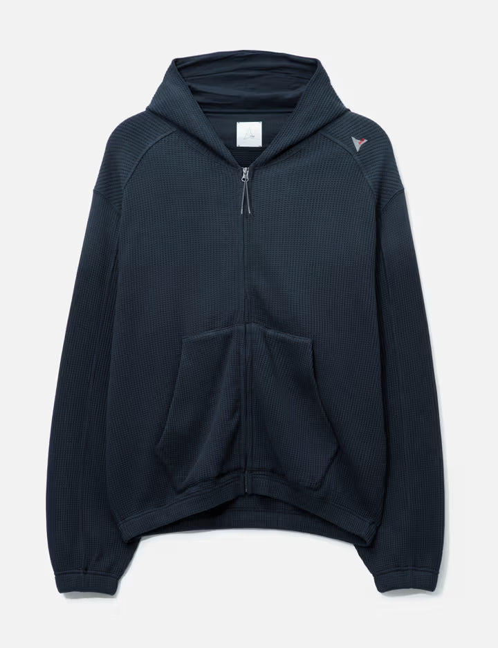 Bee Sun Faded Organic Waffle Zip Up Hoodie