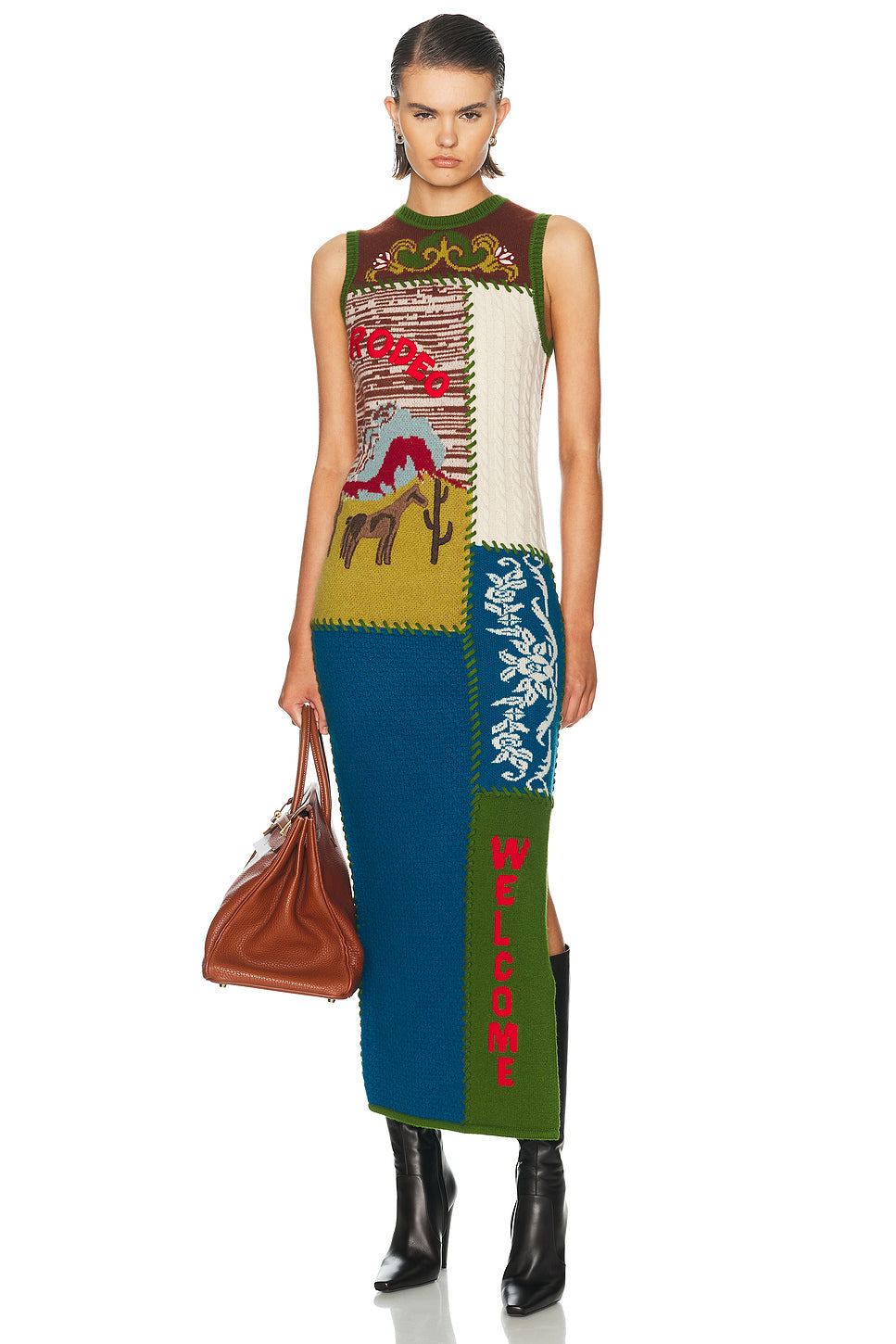 Lasso Patchwork Knit Dress