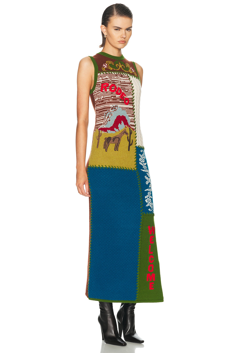 Lasso Patchwork Knit Dress