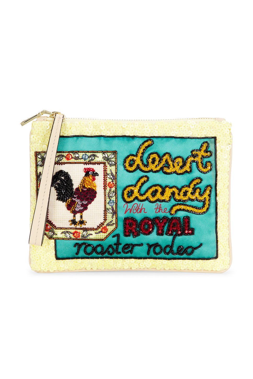 Ace Rooster Embellished Clutch