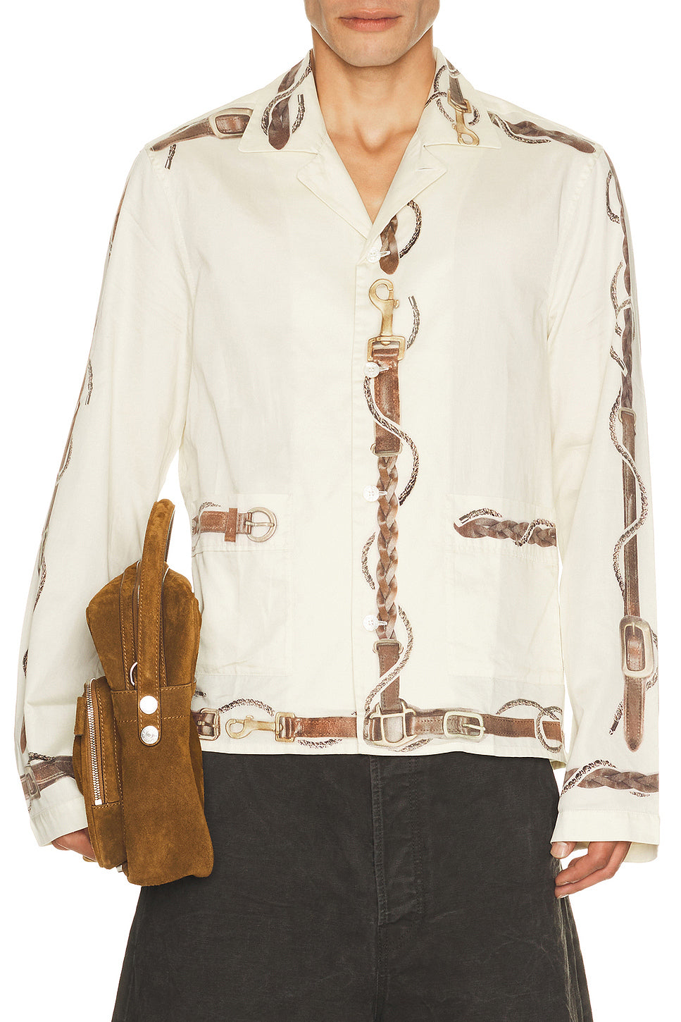 Samiro Ls Horse And Belts Cotton Satin