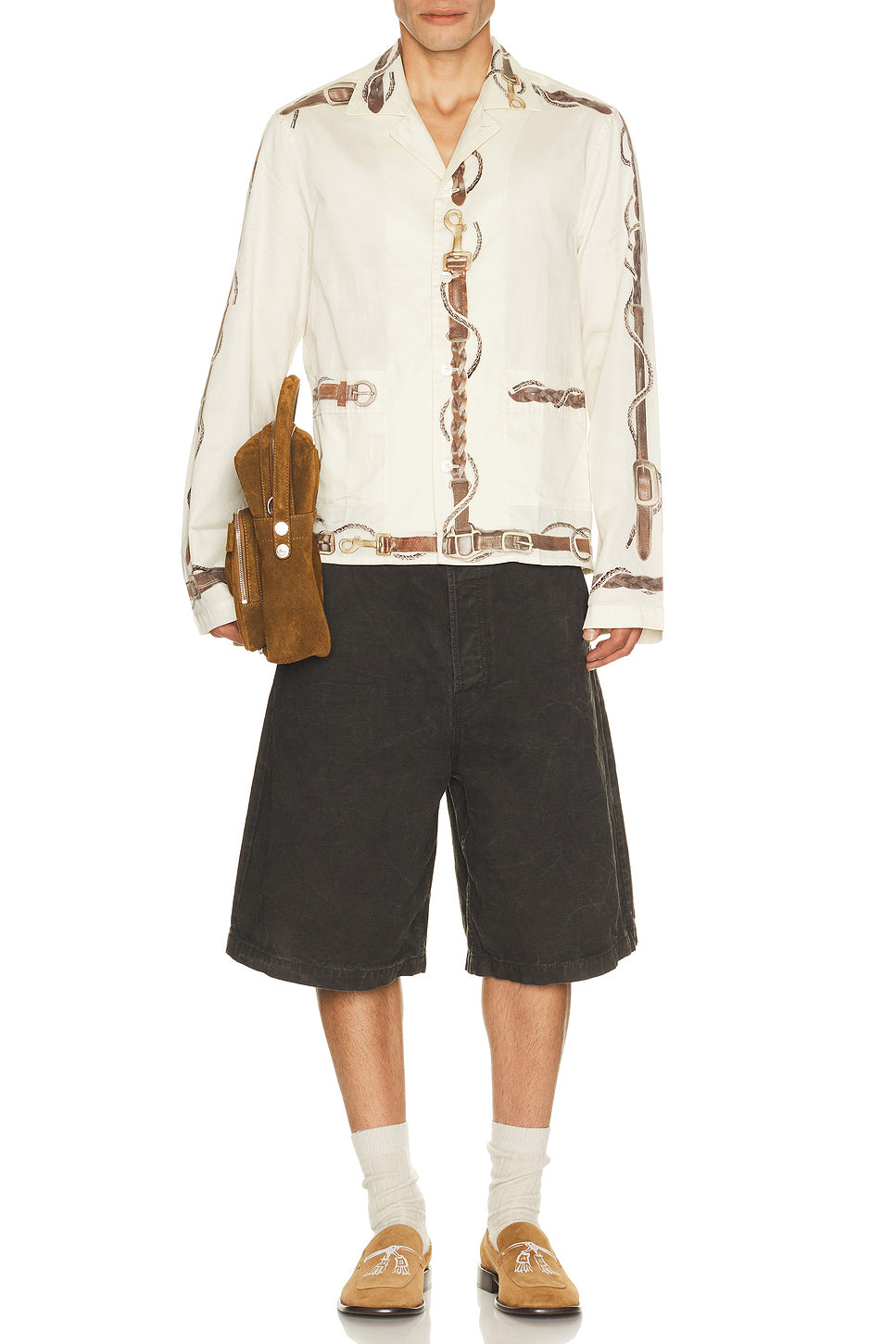 Samiro Ls Horse And Belts Cotton Satin
