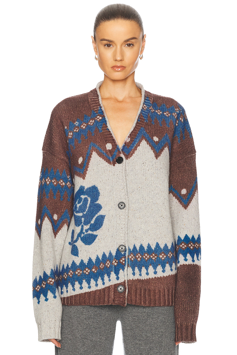 Kosain Donegal Fair Isle Cardigan