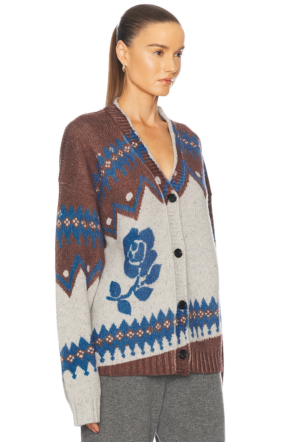 Kosain Donegal Fair Isle Cardigan