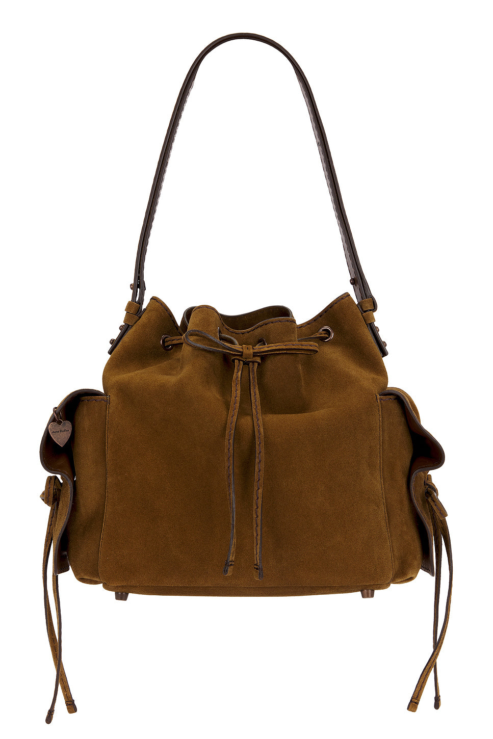 Multipocket Bucket Suede Bag
