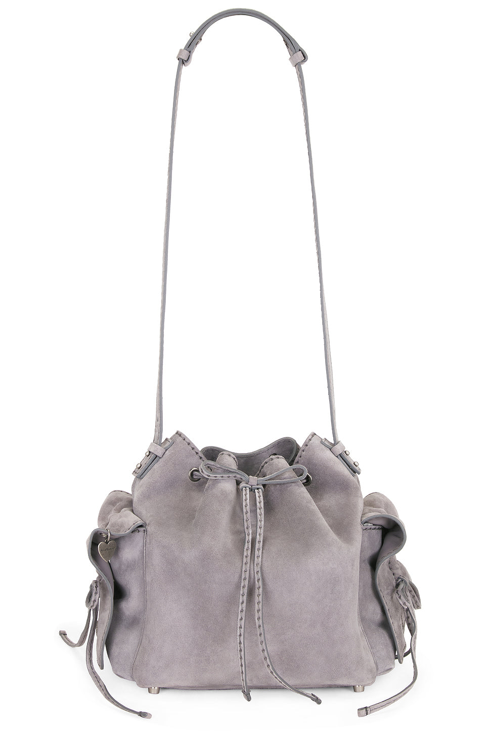 Multipocket Bucket Suede Bag