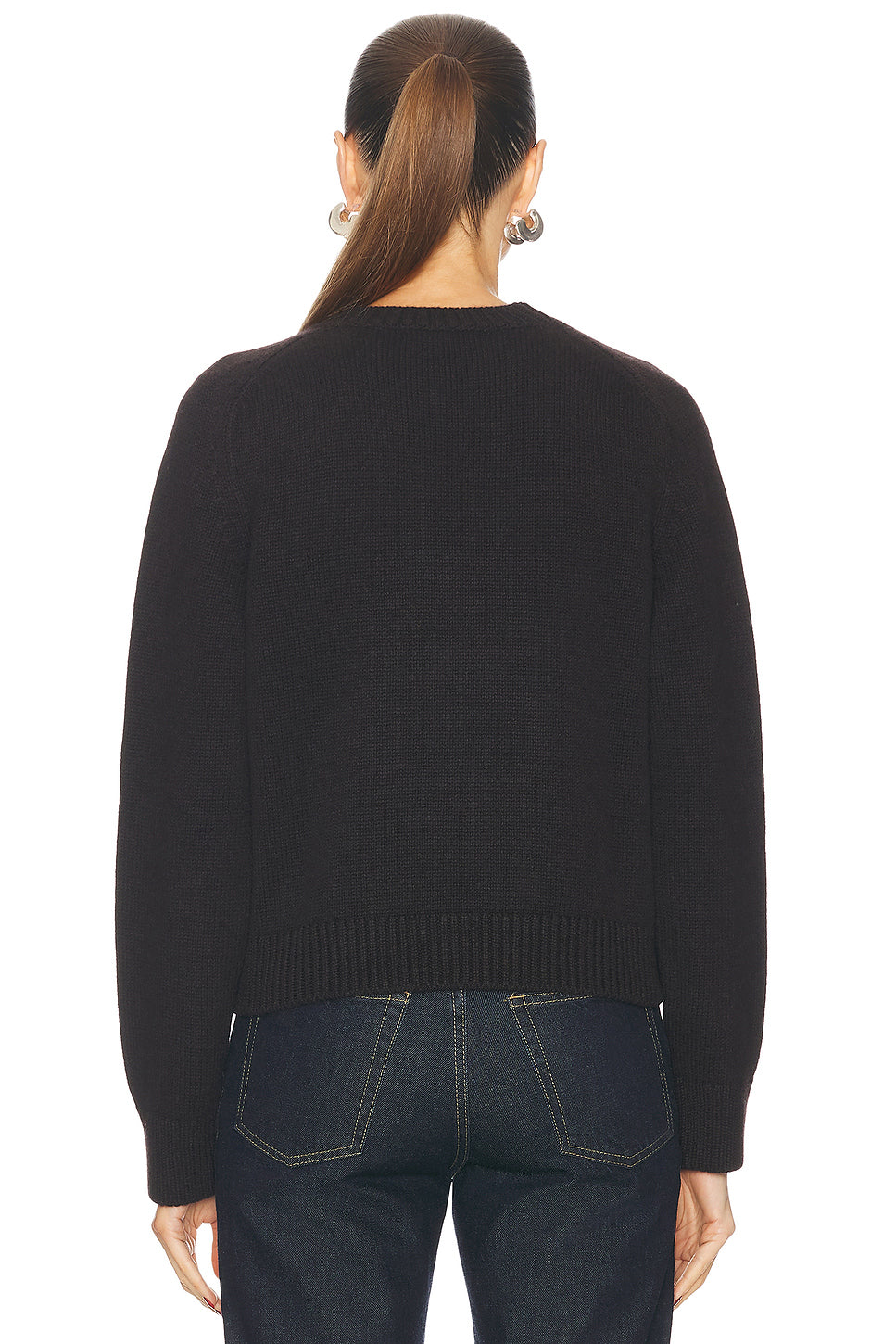 Plain Saddle Sleeve Crewneck Sweater