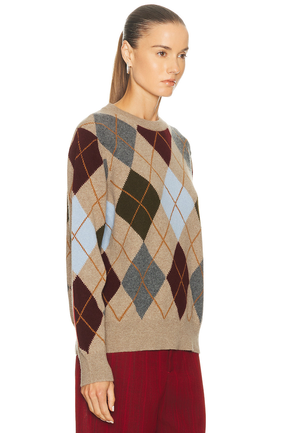 Argyle Slouch Crewneck
