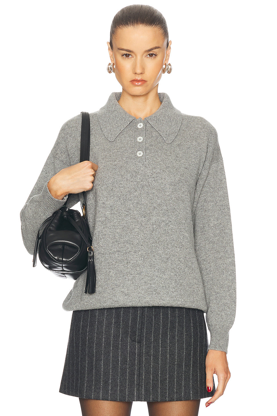 Edith Plain Polo Sweater