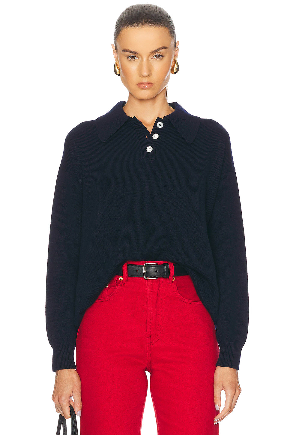 Edith Plain Polo Sweater