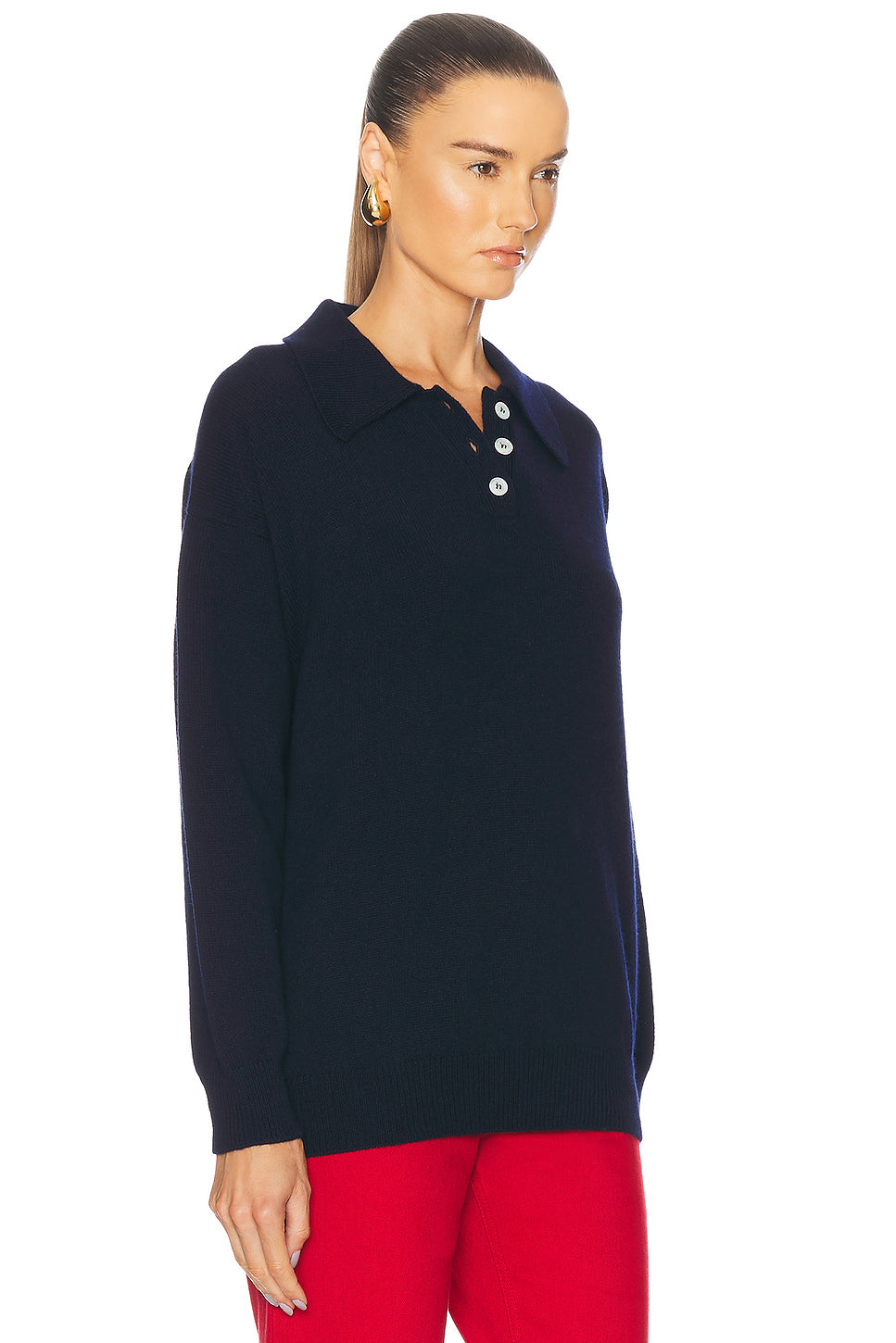 Edith Plain Polo Sweater