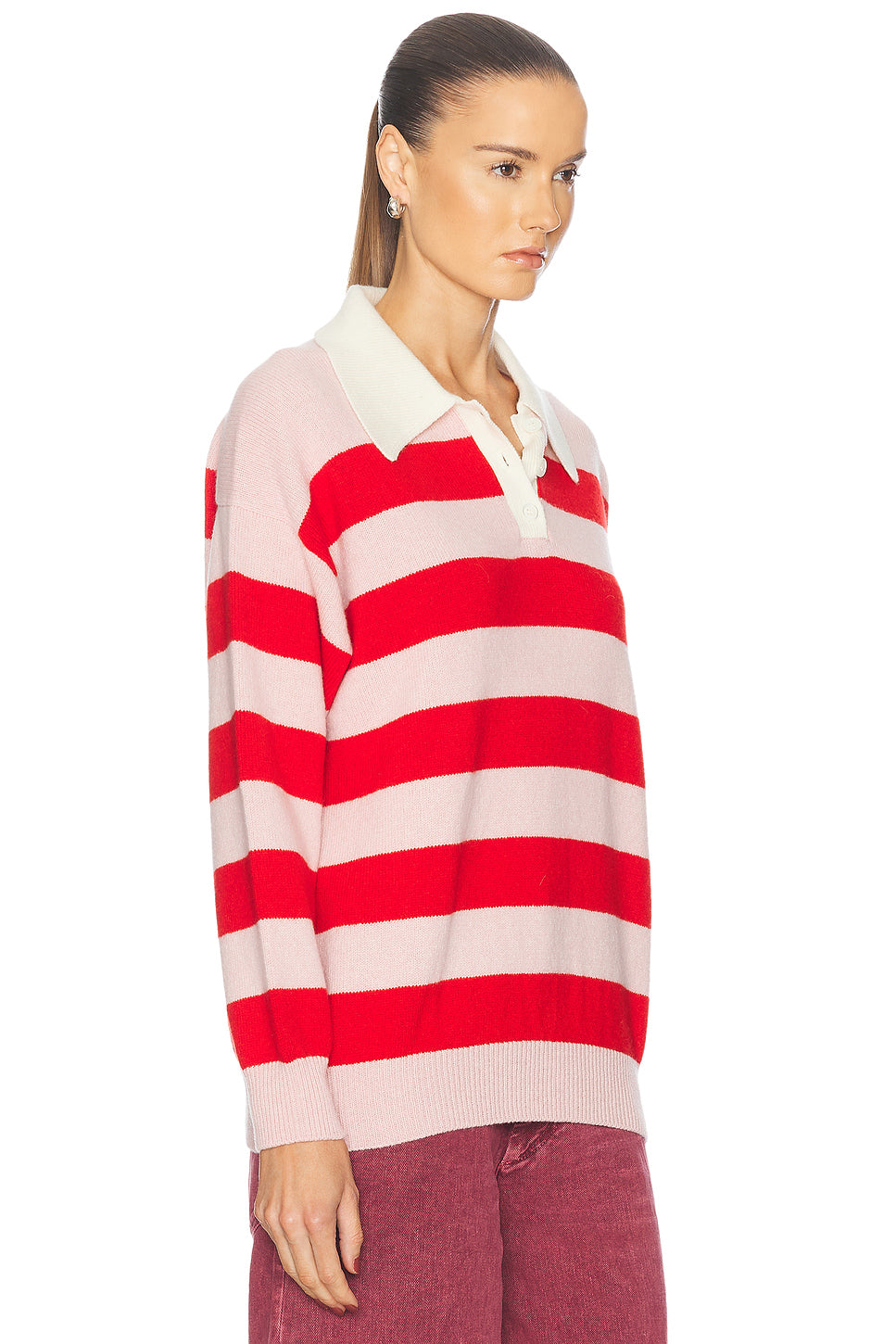 Edith Stripe Polo Sweater