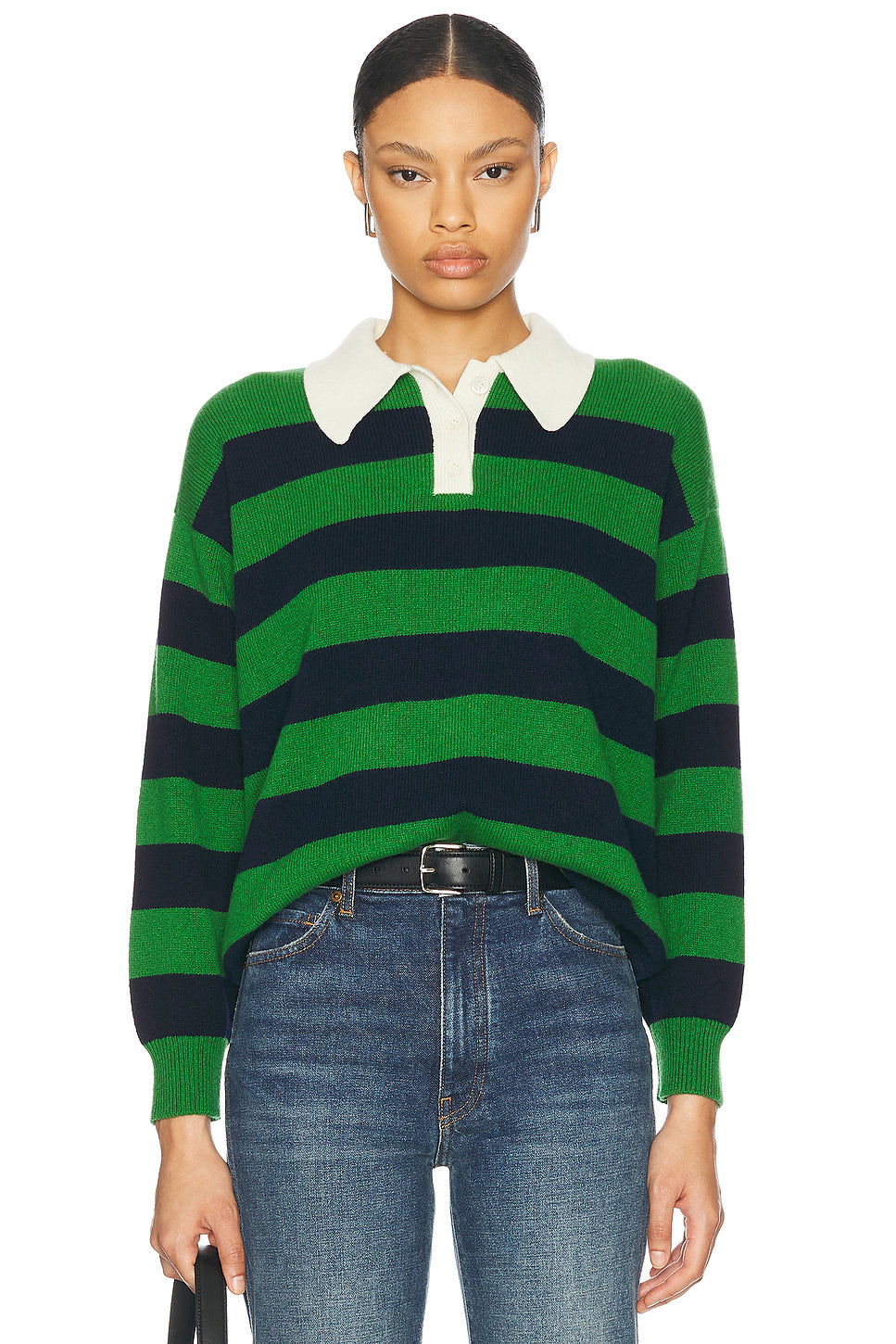 Edith Stripe Polo Sweater